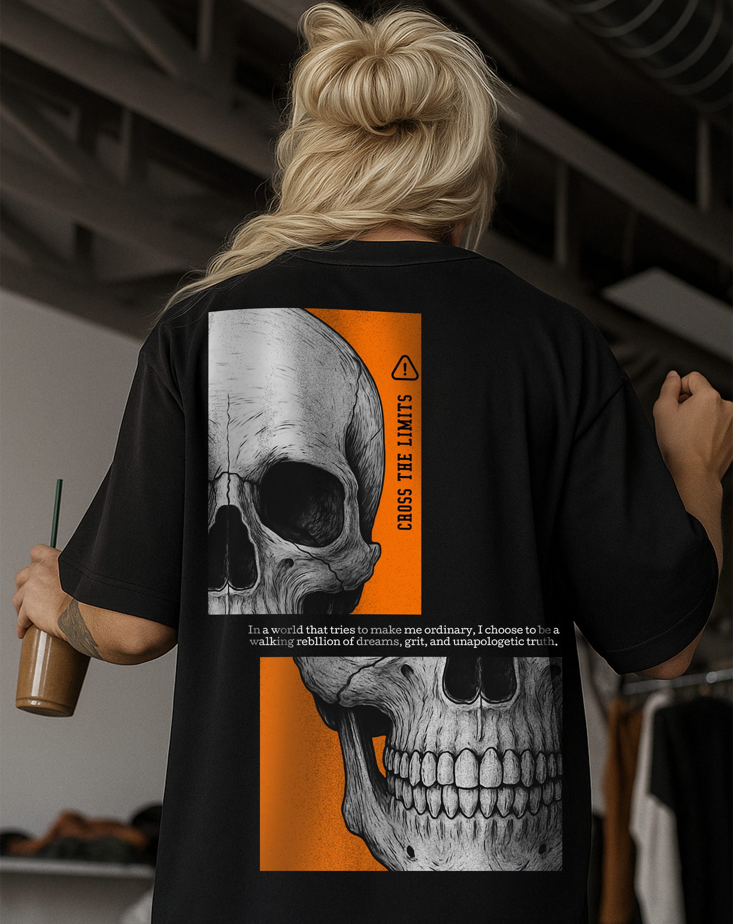 Skull Black Oversized T-Shirt
