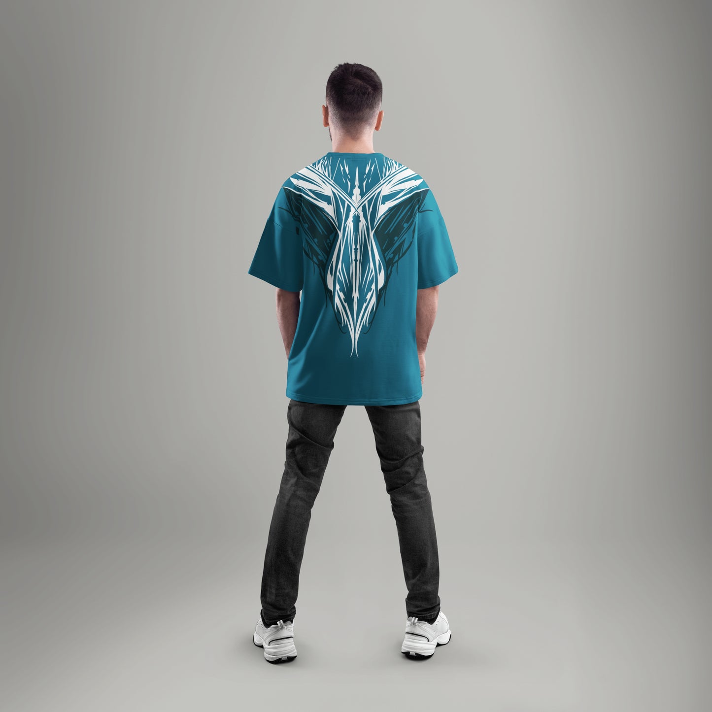 Vortex Crest Blue Oversized T-Shirt