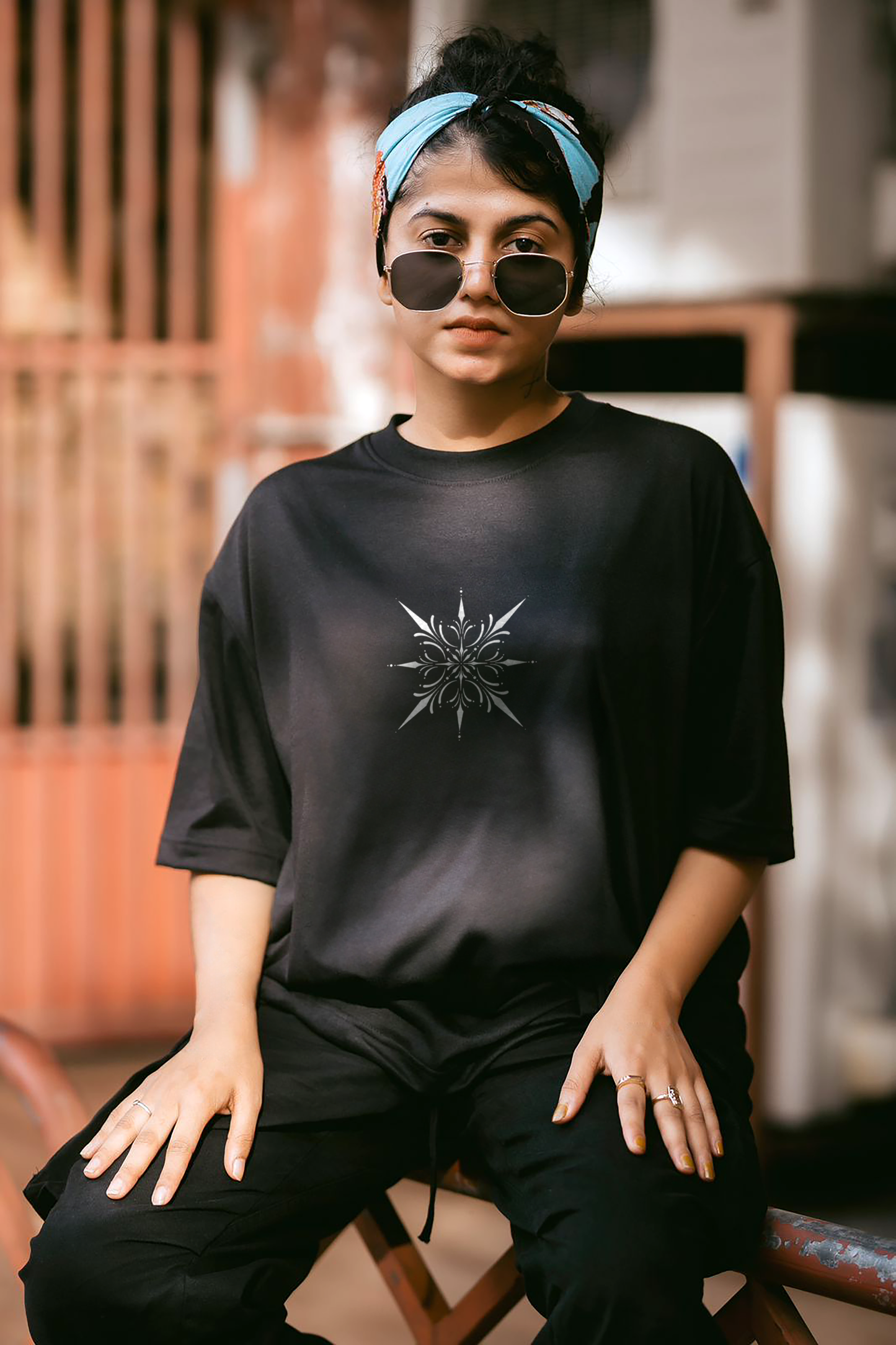 Seraphim Scar Black Oversized T-Shirt