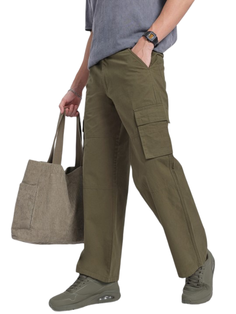 Lexlon Men Relaxed Fit Cargo Trousers