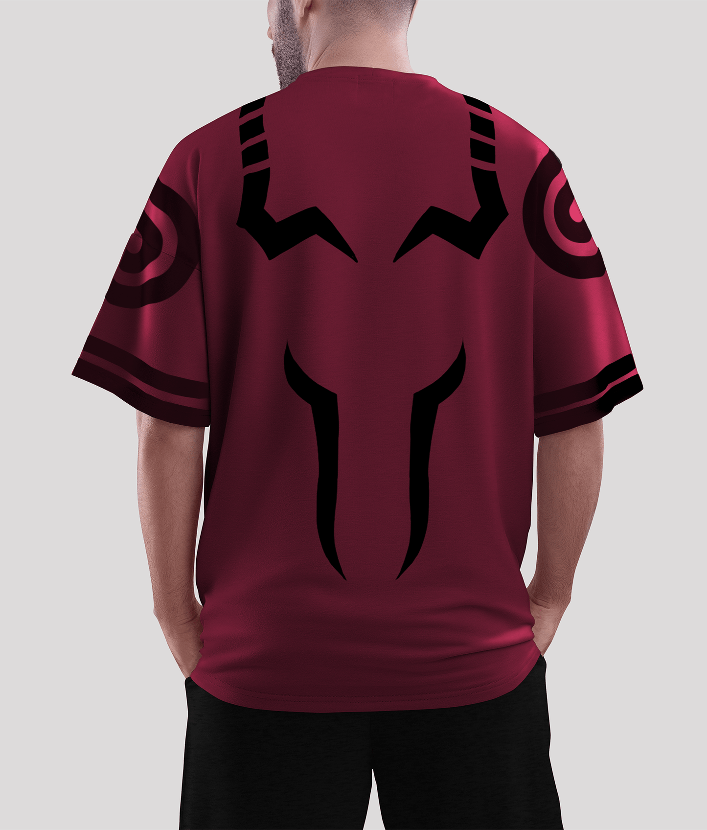 Sukuna Maroon Oversized T-Shirt