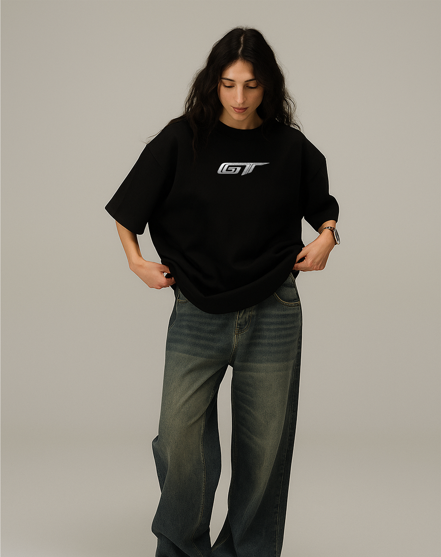Midnight Apex Black Oversized T-Shirt