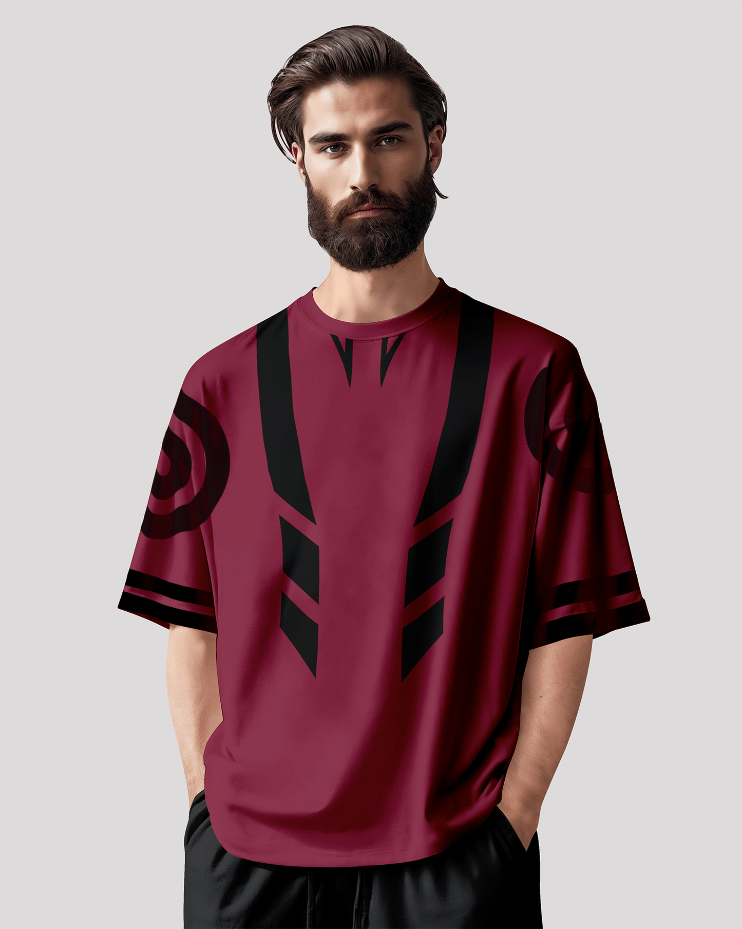 Sukuna Maroon  Oversized T-Shirt