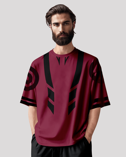 Sukuna Maroon  Oversized T-Shirt