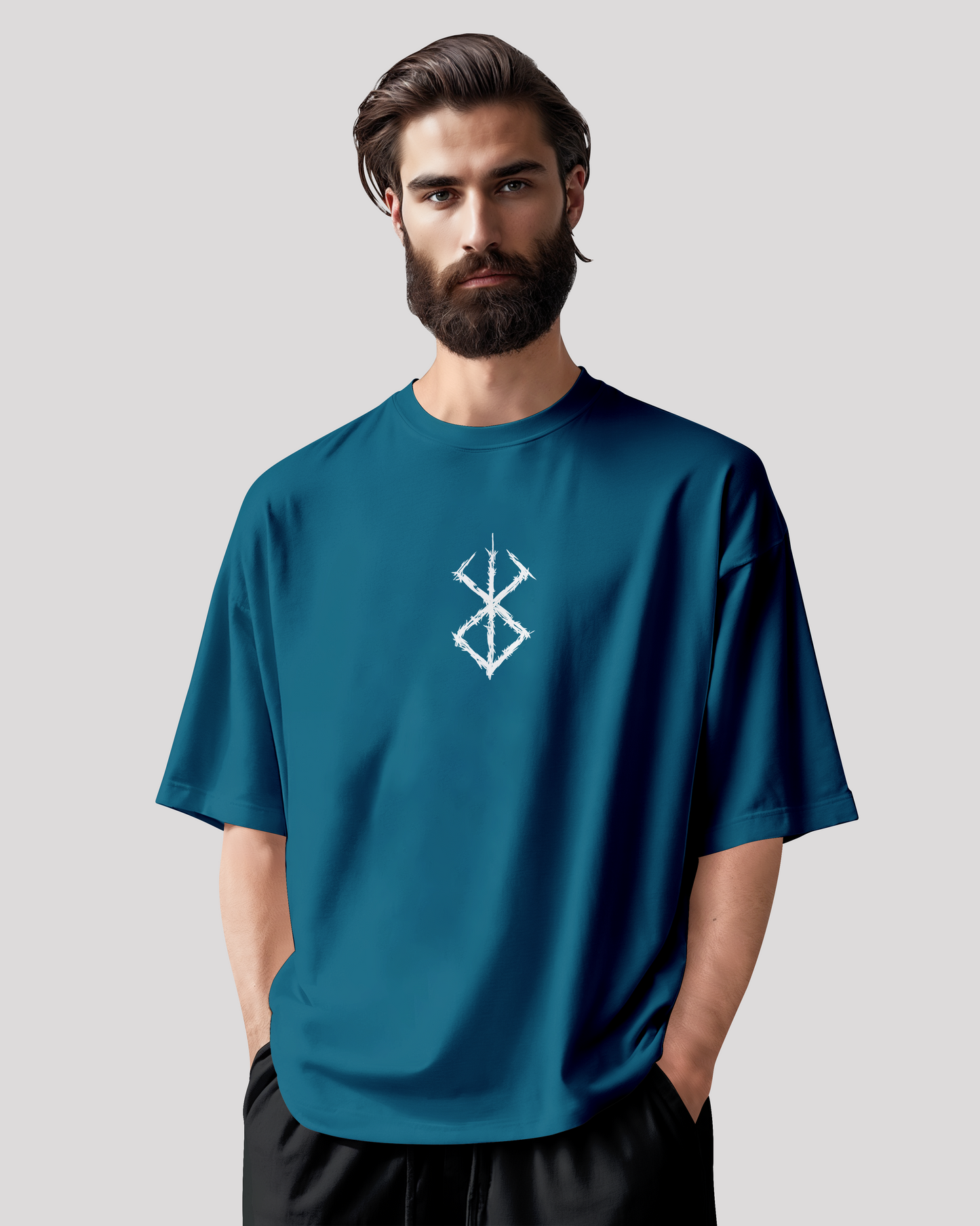 Vortex Crest Blue Oversized T-Shirt