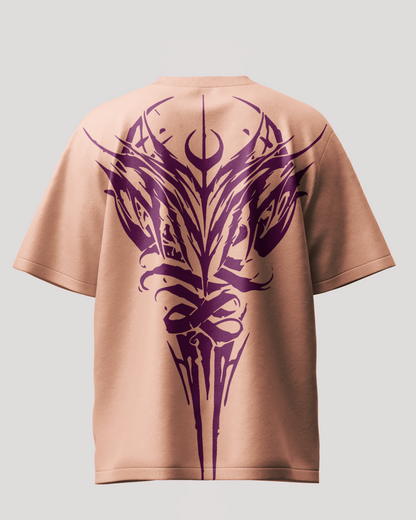 Soulbound Crest Peach  Oversized T-Shirt