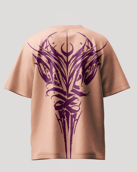 Soulbound Crest Peach  Oversized T-Shirt