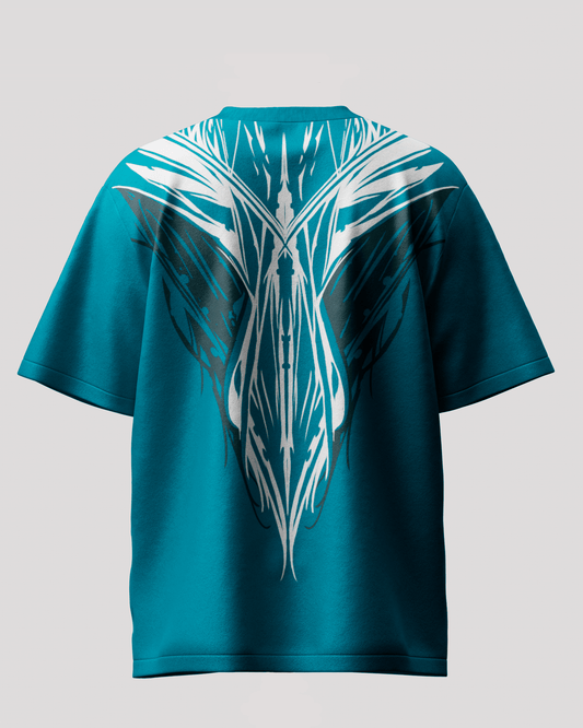 Vortex Crest Blue Oversized T-Shirt