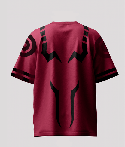Sukuna Maroon  Oversized T-Shirt