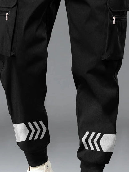 Lexlon Baggy Style Black Oversized Fit Cuffed Ankle Cargo Joggers
