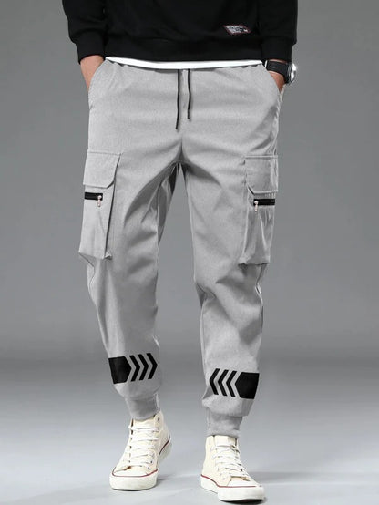 Lexlon Men Grey Printed Cargo Jogger