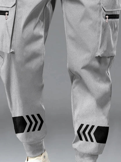 Lexlon Men Grey Printed Cargo Jogger