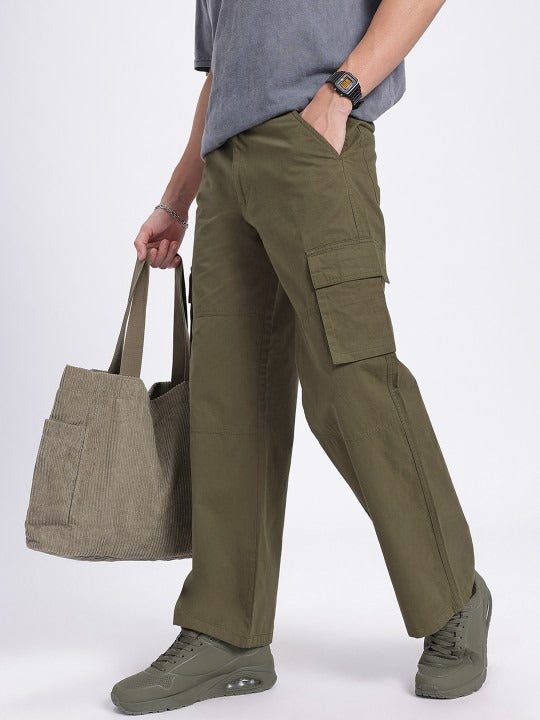 Lexlon Men Relaxed Fit Cargo Trousers