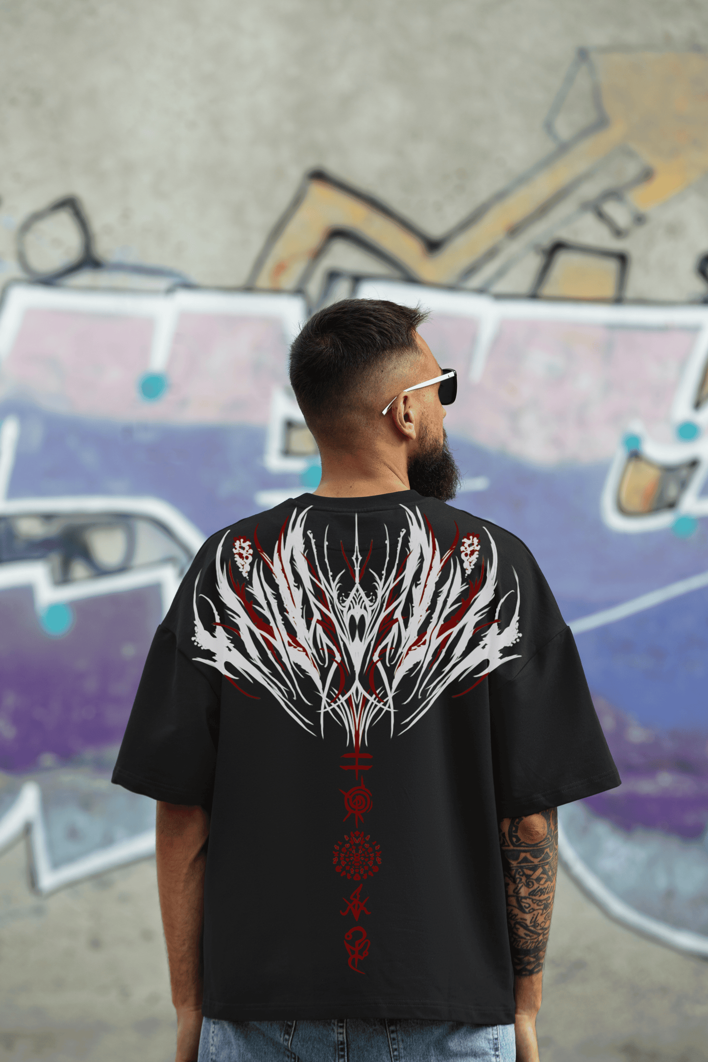 Seraphim Scar Black Oversized T-Shirt