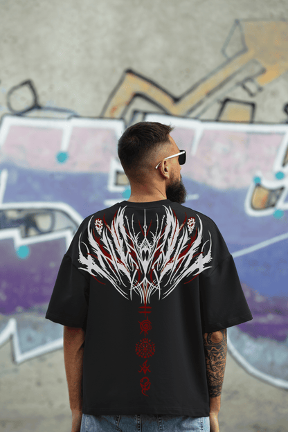 Seraphim Scar Black Oversized T-Shirt