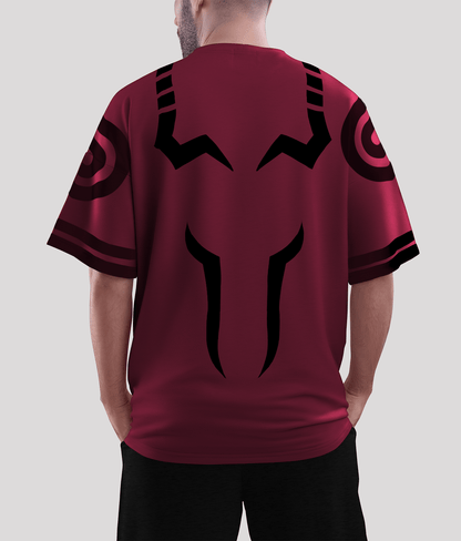 Sukuna Maroon  Oversized T-Shirt