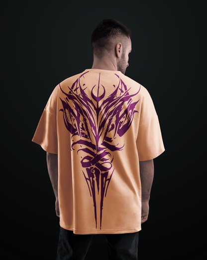 Soulbound Crest Peach  Oversized T-Shirt